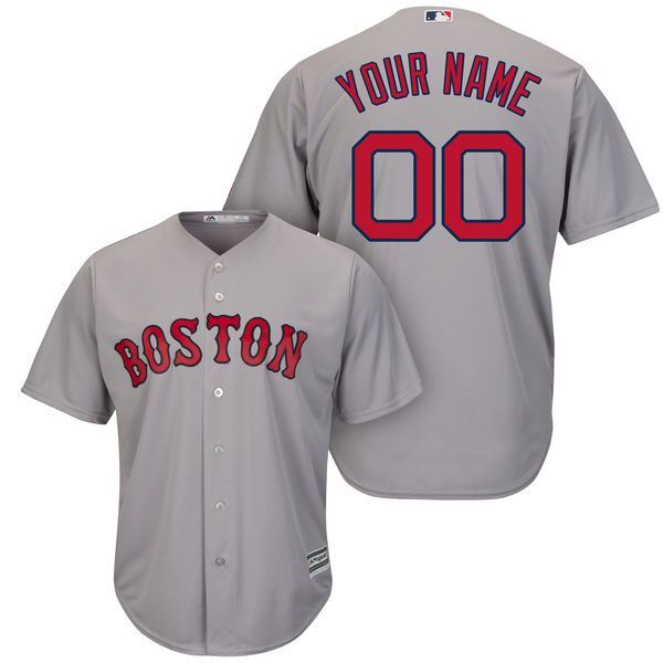 Men Boston Red Sox Majestic Gray Cool Base Custom MLB Jersey->customized mlb jersey->Custom Jersey